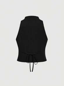 SHEIN MOD Elegantes Büro-/Lässig-Set mit Wende-Kragen Weste und Hose, Große Größen, 2-teilig