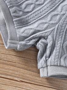 2 件装男婴休闲针织提花短袖 Polo 衫，翻领半开襟，纯色针织松紧腰短裤，夏季，6M-3T，儿童服装，幼儿服装，婴儿服装，婴幼儿服装，幼儿 Polo 衫，幼儿短裤，婴儿套装 - 灰色 - 查看 8