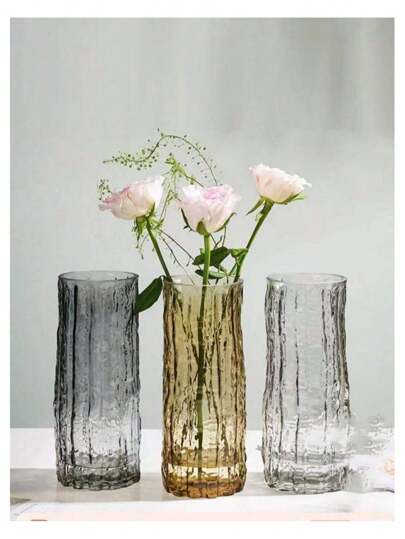 1pc Creative Glacier Glass Vase, Living Room ation, Home/Shop/Office, Ideal Both Fresh Dry Flowers, Can Create Joyful Com Tafel Atmosphere, Great As Dining ation. view 2