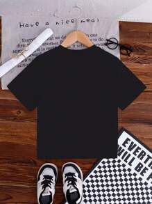 Tween Girls Casual Fashion Cute Cartoon Dumbbell Duck & Text Graphic Short Sleeve Round Neck T-Shirt