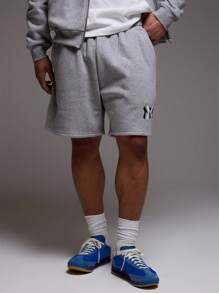 Musero Double 'M' Elasticated Logo Jersey Tracksuit Shorts Bottom Only - Grey - View 2