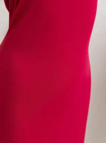 SHEIN Teen Girls Red Ruffle Ruffle Trim Dress - Red - View 5