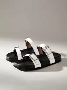 Solecia Women's Fashion Open Toe Tie Up Casual Flat Sandals, Comfortable, Brown, Suitable For Spring And Summer Holiday - White - View 2