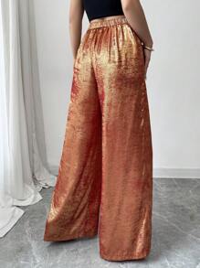 Elenzga Pantalones elegantes y elegantes de corte holgado y acampanado para mujer
