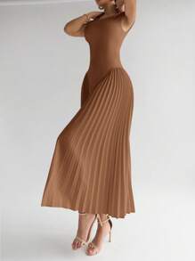 Firerie Women Pleated Bodycon A-Line Dress, Elegant