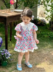 SHEIN LMoss Kids LMoss 女婴连衣裙