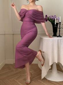 DAZY Vestido de verano elegante de malla transparente para mujer, vestido de fiesta, vestido de sol para mujer