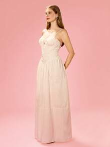 SHE(IN) BRASIL Ruched byst Frill Trim Cami Dress - Vitt - Visa 6