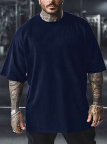 Manfinity Sport PWRUP Men's Letter & Figure Print Short Sleeve Activewear T-Shirt Workout Tops Gym Top Breathable