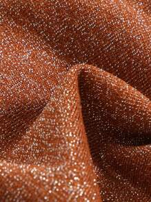 Swim Vcay Damen Bikini-Set mit Metallgewebe, einfarbig, Spaghettiträger, Schmuckverzierung, für Sommer Strandurlaub