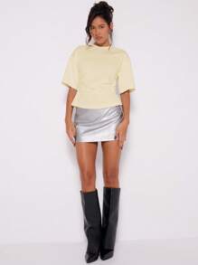 MUSERA Cinched Waist Ruched T-Shirt Casual Summer Spring Airport Holiday Fall Back To School