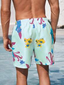 Manfinity Men's Minimalist Style Summer Beach Shorts