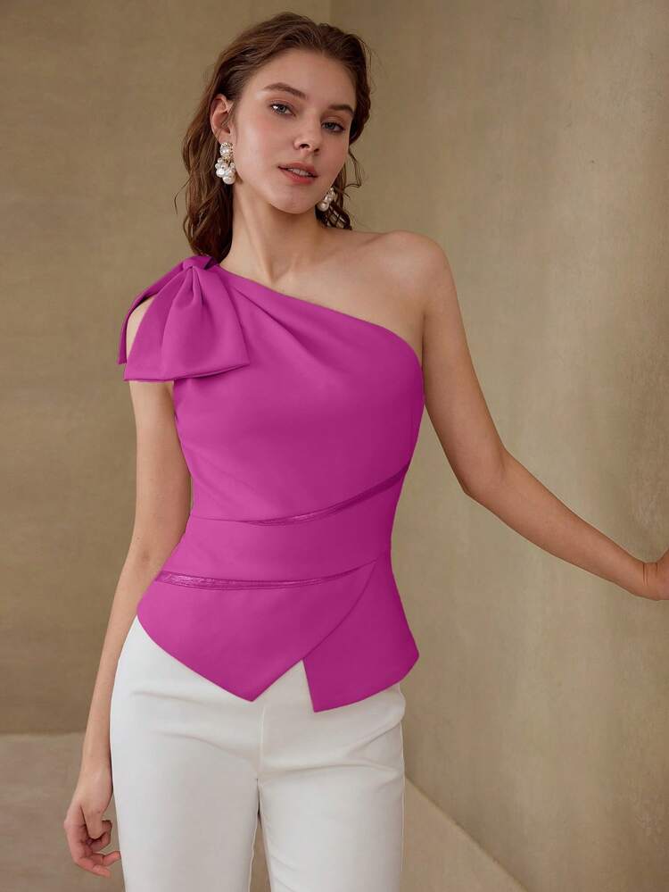 BOW DETAIL ZIPPER BLOUSE
