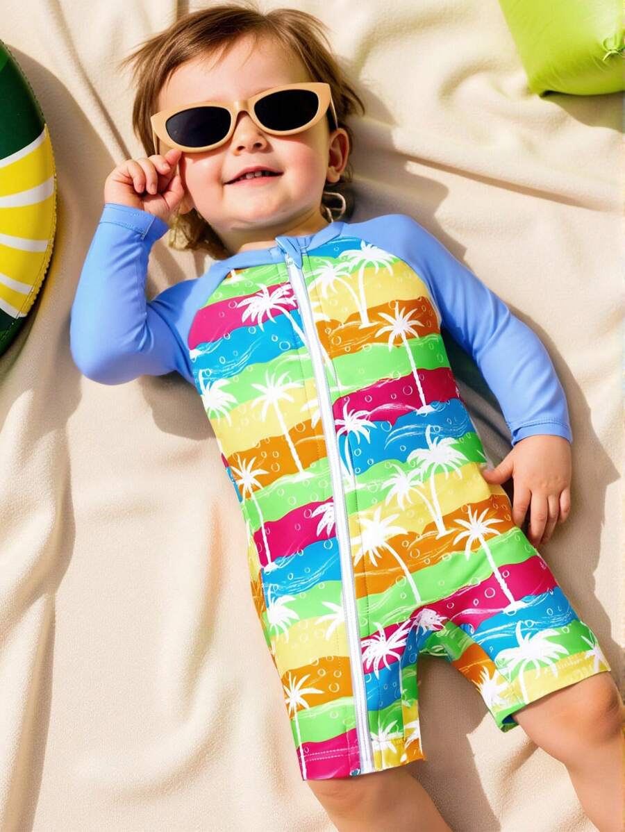 Baby Einteiler Badeanzug, Palmen-Muster Sommerstil