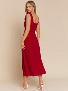 SHEIN Clasi 碎花细肩带连衣裙，纯色简约时尚，适合夏季