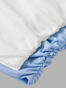 SHEIN 2 件/套 Tween 女童简约舒适褶饰短款上衣/背心 - 淺藍色 - 查看 6