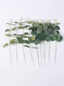 10PCS/30PCS/50PCS 人造植物桉树叶，新娘手捧花材料，情人节礼物装饰，塑料花盆栽配件，家居装饰，户外花园，窗台，浴室装饰，情人节礼物新年，生日派对装饰材料，情人节，礼物 - 綠色 - 查看 9