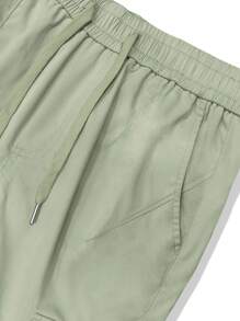 Manfinity Homme Men's Solid Color Pocket Simple Fashion Pants, Suitable For Summer , Cargo Pants Men Jeans, Men Clothes Pants, Men Fashion Pants