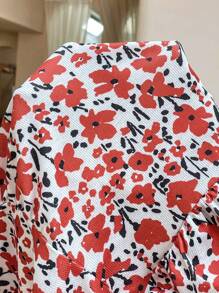SHEIN 孕妇休闲碎花修身吊带背心 - 紅色 - 查看 6