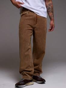 Slant Pocket Casual Washed Straight Leg Jeans