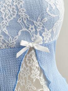 Soleia 女士度假蕾丝拼布抹胸 - 白色 - 查看 7