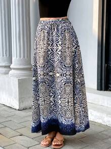 Chiquease Vintage Elegant Versatile Elastic Waist Loose Women Skirt Fall Cloth For Women - Multicolor - View 5