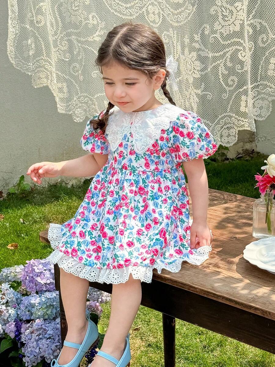 SHEIN LMoss Kids LMoss 女婴连衣裙