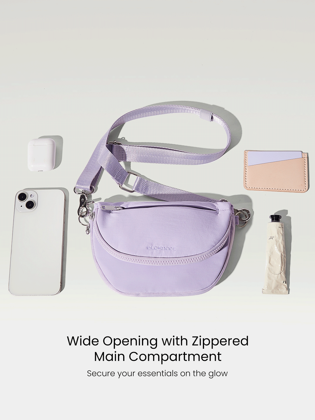 GLOWMODE 1.5L Easy Commute Water-Resistant Shoulder Strap Bag With Clippable Nano Pouch Daily Casual - Purple - View 3