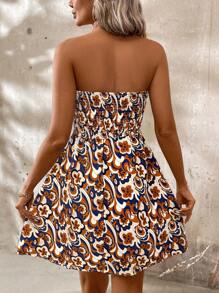 SHEIN LUNE Women's Casual Sleeveless Paisley Print Dress, Summer - Multicolor - View 2