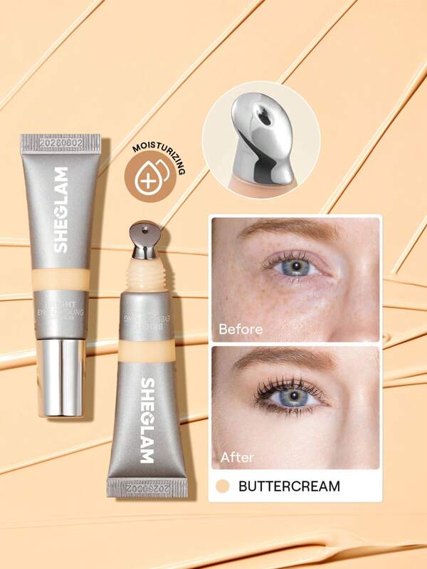 SHEGLAM Bright Eyes Cooling Concealer-Buttercreme KüHlender Metallapplikator Matter FlüSsiger Concealer Langanhaltende Deckkraft Aufhellender Farbkorrektor Schwereloser, Ultra-Feuchtigkeitsspendender Concealer Weihnachts-Winter-Concealer Abschluss Geburtstag Urlaub Sommer Herbst Autumn Y2K Schick Mode Damen Make-Up Kosmetik Party Strand Reise Camping DraußEn Schule Campus Ausflug Festivals Dekoration Geschenk PräSent Rose MäDchen Cosplay Beste Farbe Charme AtmosphäRe