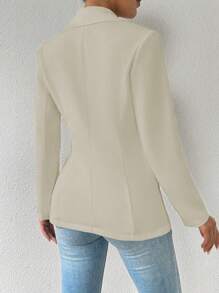 RosyDaze Women's Casual Solid Color Lapel Neck Long Sleeve Blazer