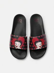 Betty Boop x SHEIN Women's EVA Slide Slippers, Lightweight For Indoor & Outdoor, Gift For And New Year Holiday Vibe And Winter For Casual Beach Style