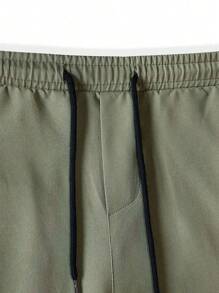 Manfinity Roughcore Men Zip Fly Cargo Trousers - Army Green - View 7