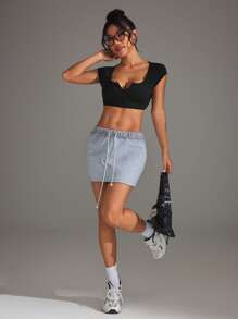 Easithlete Women's Sleeveless Sport Tank Top, Solid Color Minimalist Fashion Suitable For Summer - Black - View 3