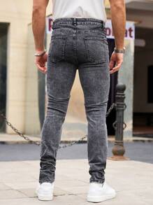 RivetRise Men's Slim Fit Black Denim Jeans, Minimalist & Fashionable, Suitable For Summer