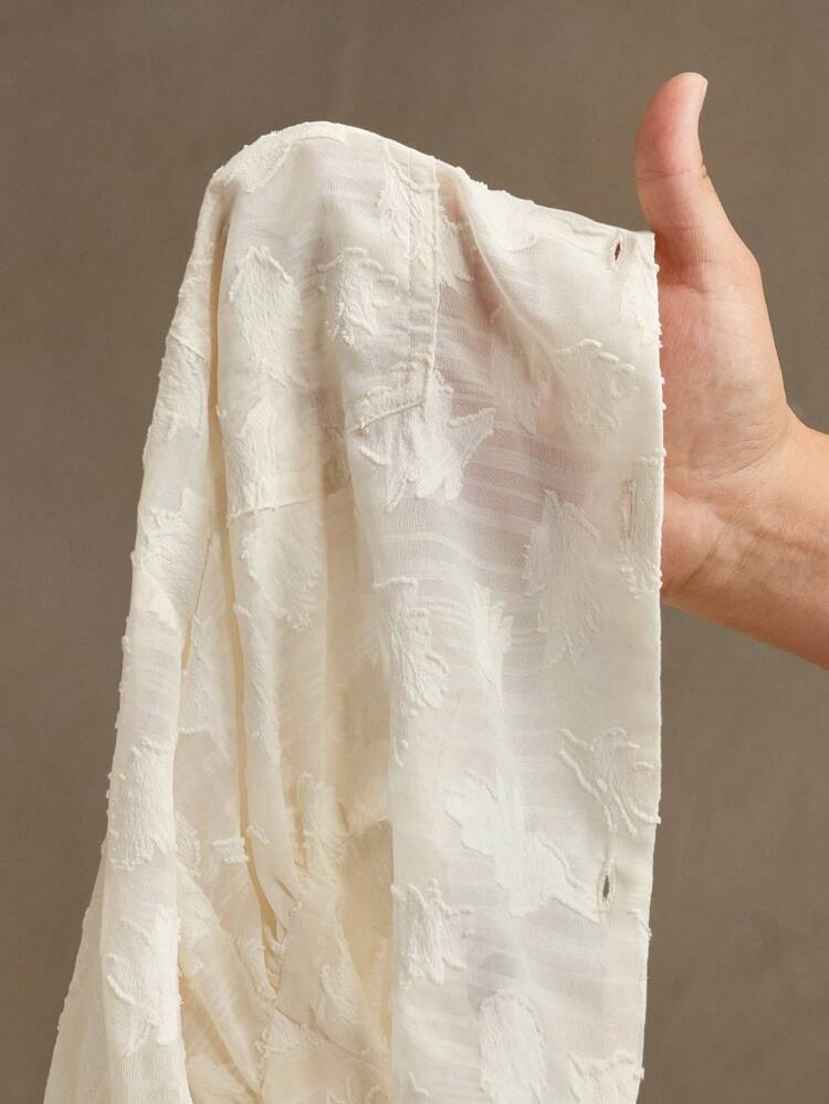 Women Spring Elegant Business Casual Modest V-Neck Waist Cinched Long Sleeve Blouse