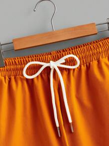 Manfinity Joysei Men's Standard White Top & Orange Shorts 2 Pieces Set - Multicolor - View 5