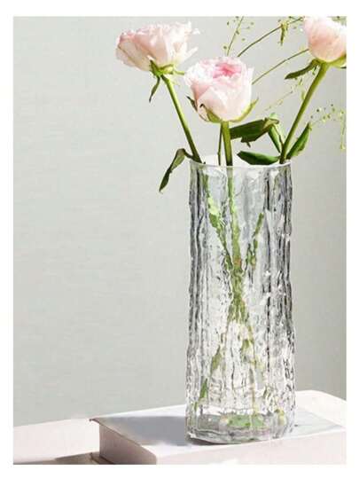 1pc Creative Glacier Glass Vase, Living Room ation, Home/Shop/Office, Ideal Both Fresh Dry Flowers, Can Create Joyful Com Tafel Atmosphere, Great As Dining ation. view 5