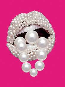 Maweii Plus Size Summer Casual Studded Lip Print Dress - Hot Pink - View 3