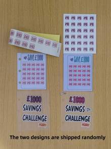 1pc Mini Save Money Challenge 25-Page Mini Pocket Portable Save Money Challenge Binder - Multicolor - View 9