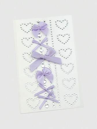 Kawaii 1 pièce Autocollant de strass en forme de papillon et de cœur pour le visage