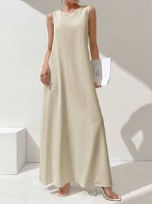 Al Najma Women's Solid Color Long Casual Arabian Dress With Buttons - Multicolor - View 3