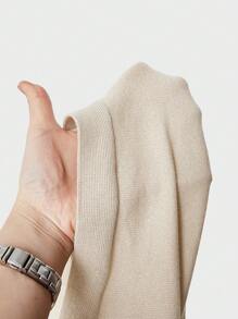 Manfinity Homme Plus Size Men's Solid Color Patchwork Button Front Long Sleeve Casual Cardigan, Fall/Winter - Apricot - View 5