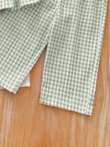 SHEIN LMoss Kids 女婴夏季可爱条纹吊带背心和松紧腰裤两件套