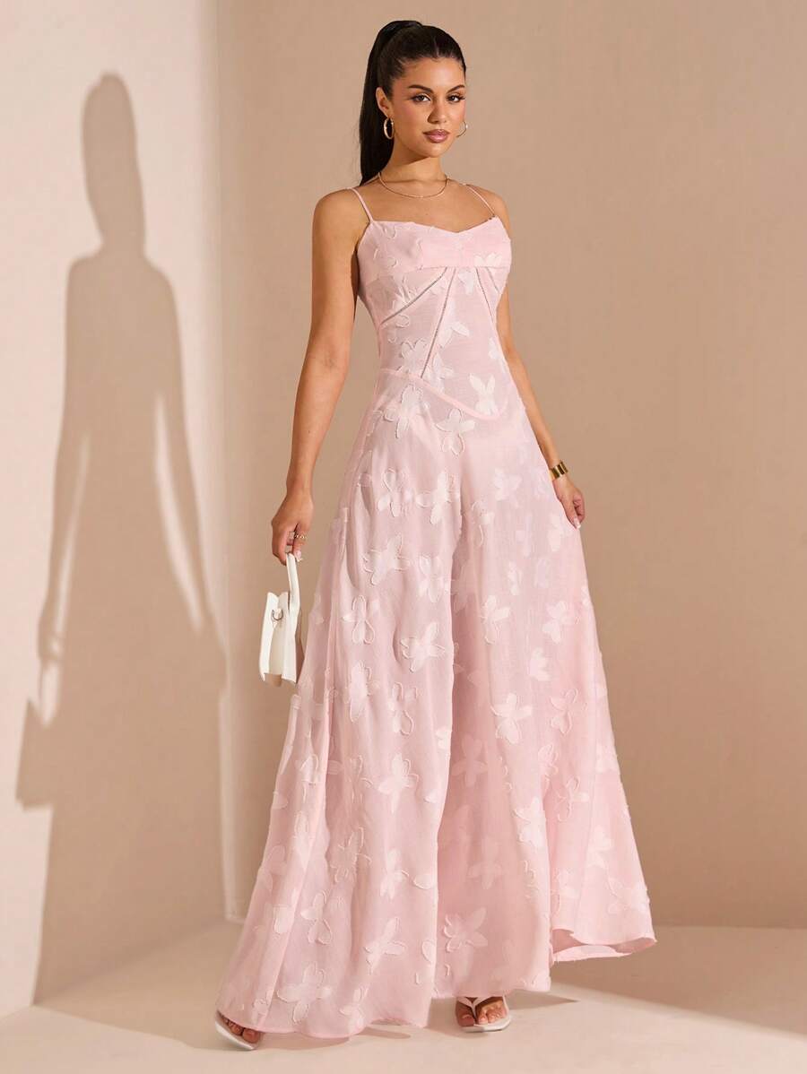 SHEIN BAE Váy Maxi Trơn Dài Phồng Ôm Dáng Màu Hồng Trơn Cho Nữ, Váy Đi Nghỉ, Váy Hẹn Hò Ngày Lễ Tình Nhân, Váy Phù Dâu Mini, Mùa Hè Xuân - Hồng - Xem 1