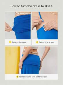 GLOWMODE X Nature Dream Bali 莫代尔柔软舒适双向长裙连衣裙带可拆卸肩带海滩度假日常休闲装可拆卸罩杯 - 藍色 - 查看 3