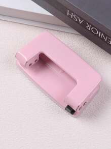 1pc Macaron Color Metal Hole Punch Tool, Multi-Functional Stationery For Office & Students, Color Options Available,Back To School,School Supplies - Pink - View 9