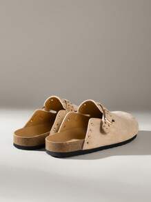 Solecia Women's Adjustable Buckle Strap Casual Daily Wear Slip-On Flat Mule Shoes - Apricot - View 4