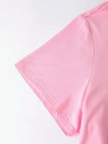 EMERY ROSE 大码女式夏季纯色圆领短袖休闲 T 恤 4 件/套 - 彩色 - 查看 6