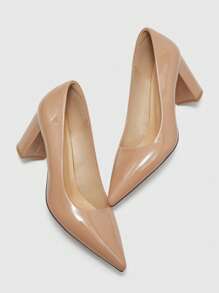 CUCCOO BIZCHIC 女士时尚派对优雅简约纯色高跟鞋 - 杏色 - 查看 9